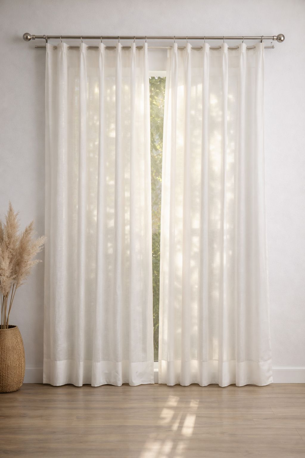 Serene sheer collection - Linen Sheer - Soft Cream White