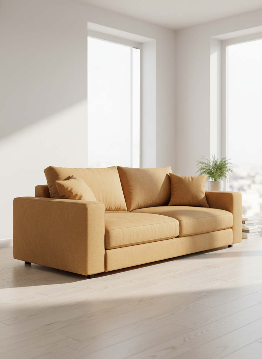 Italian velvet upholstery fabric (Pastel Ochre)