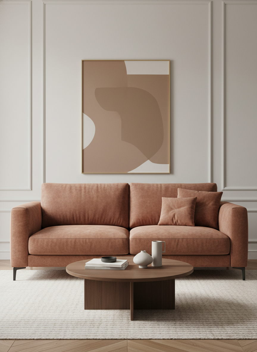 Italian velvet upholstery fabric (Vintage Rust)