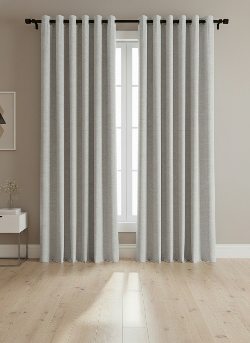 LumiShade Collection Plain Curtains - {cream grey)