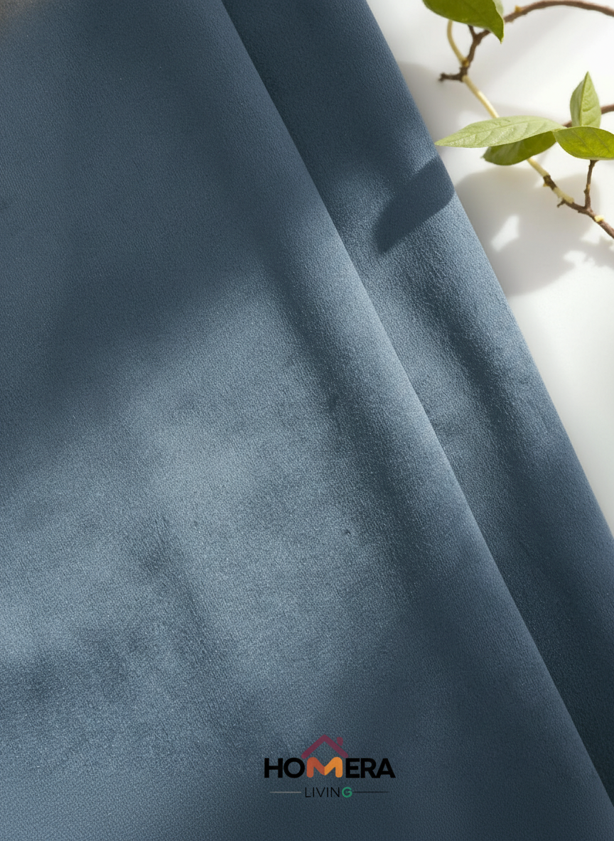Velora Collection — Premium Heavy-Drape Window Curtains (Blue)