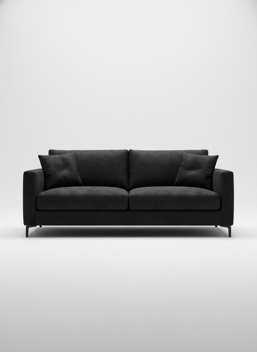 Italian velvet upholstery fabric (Solid Black)