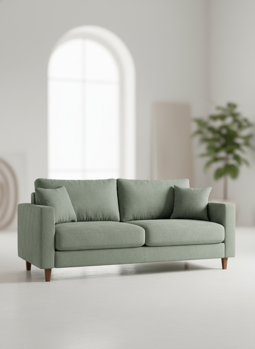 Italian velvet upholstery fabric (Ash Mint)