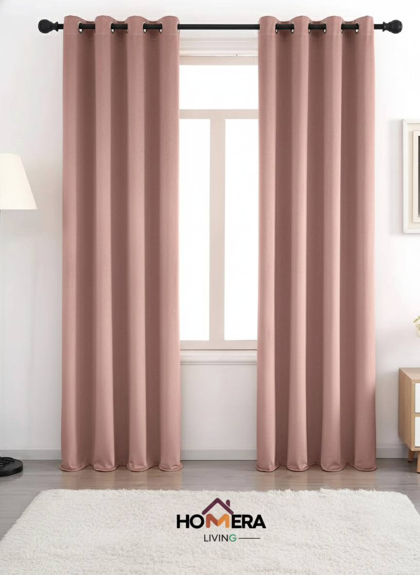 Velora Collection — Premium Heavy-Drape Window Curtains (Rose pink)