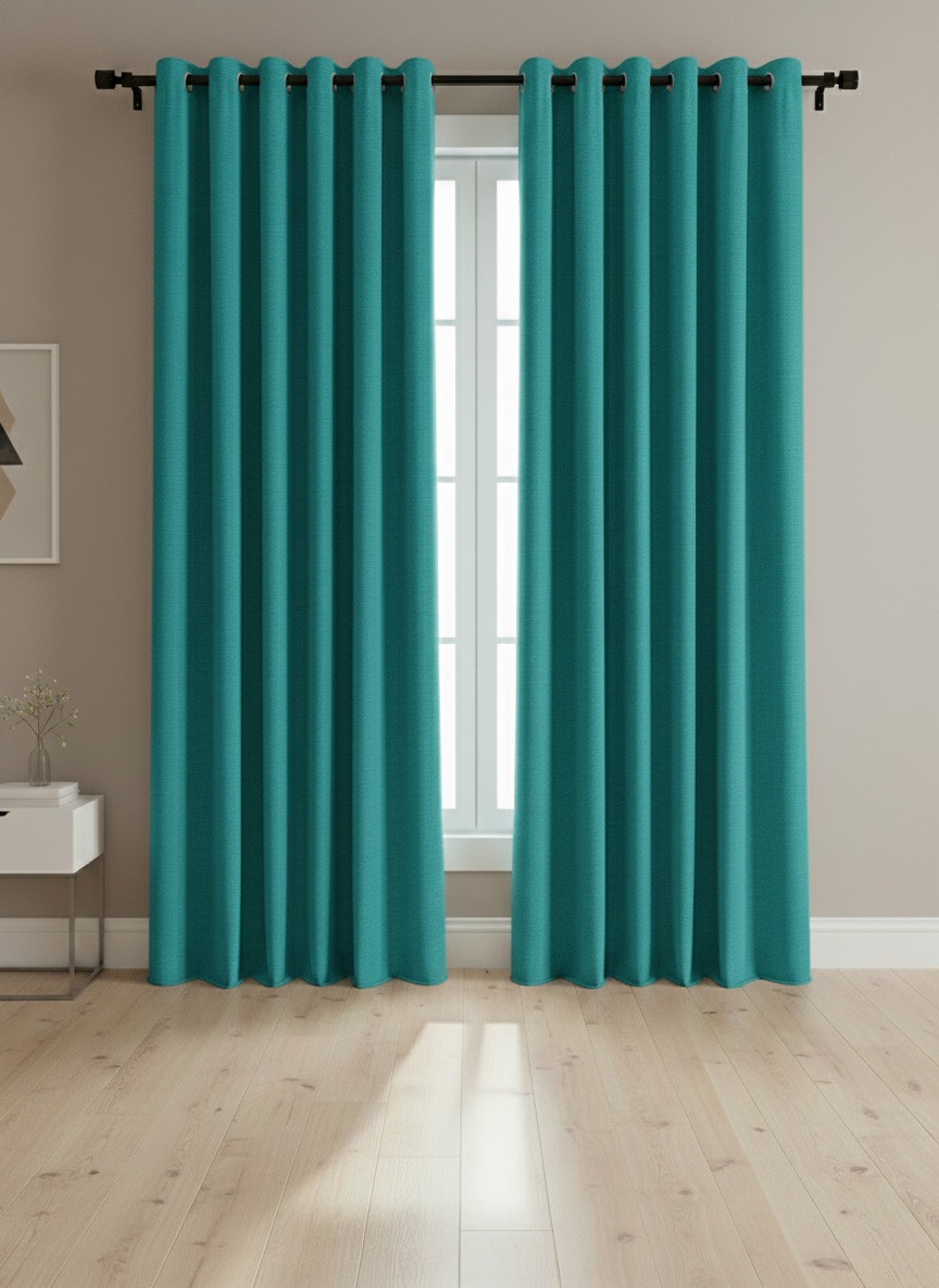 LumiShade Collection Plain Curtains - {Dark aqua)