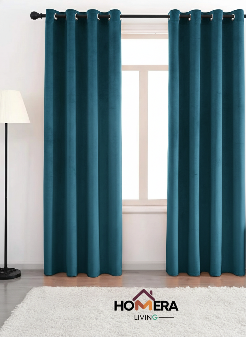 Velora Collection — Premium Heavy-Drape Window Curtains (Royal blue)