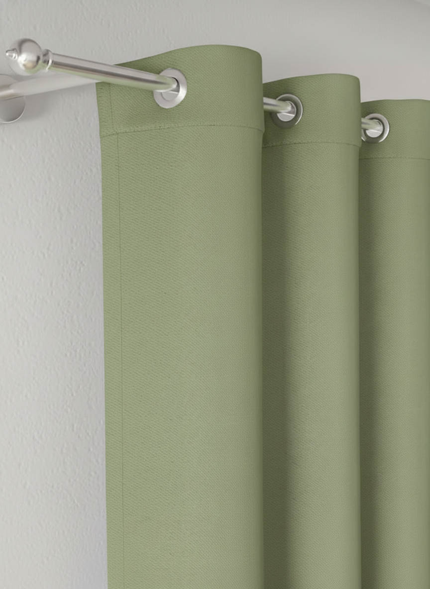 LumiShade Collection Plain Curtains -  (avocado green)