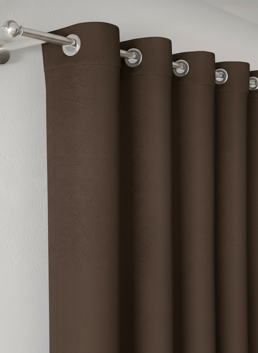 LumiShade Collection Plain Curtains - {Brown)