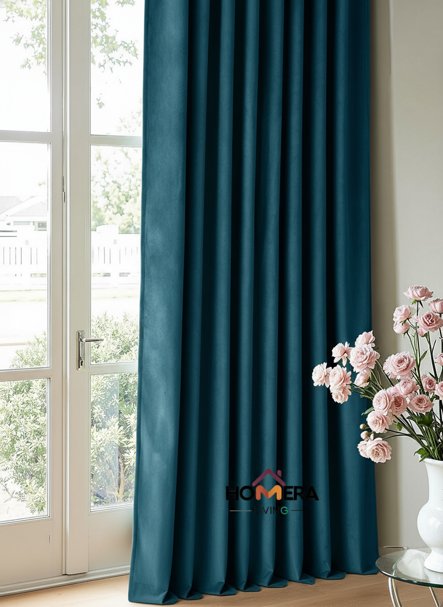 Velora Collection — Premium Heavy-Drape Window Curtains (Royal blue)