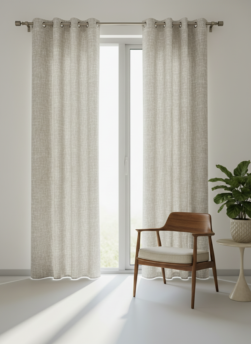 Lunara Collection — Premium Heavy-Drape Window Curtains (Misty Beige)