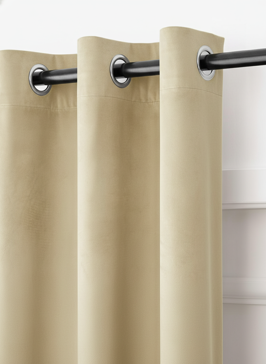 Velora Collection — Premium Heavy-Drape Window Curtains (Beige)