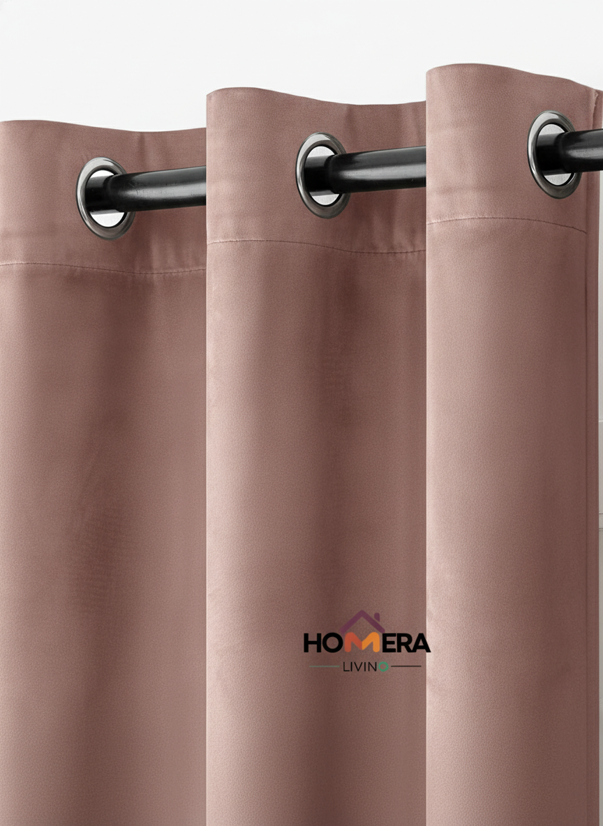 Velora Collection — Premium Heavy-Drape Window Curtains (Rose pink)
