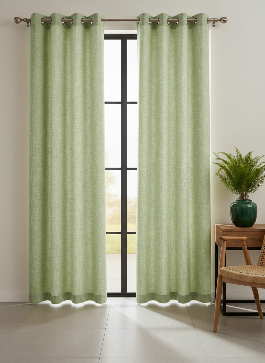 Lunara Collection — Premium Heavy-Drape Window Curtains (Cool Hazel)