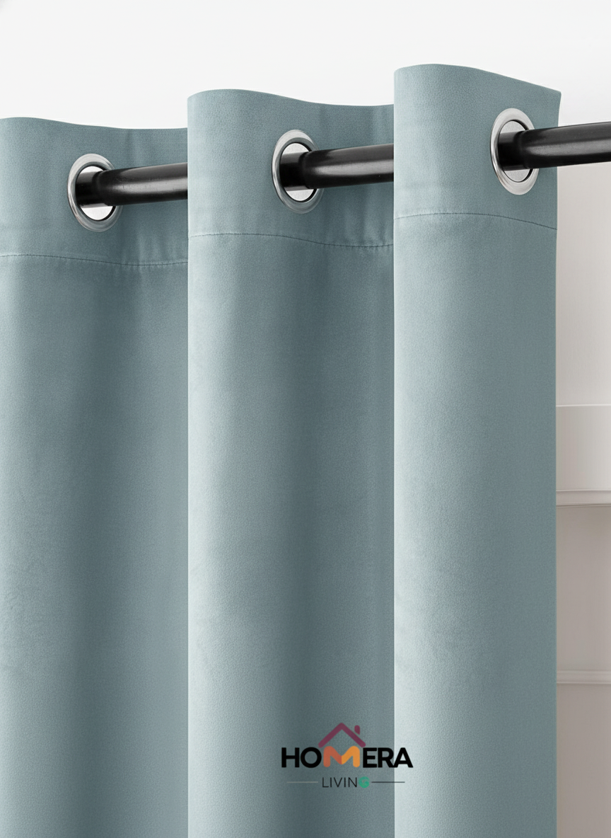 Velora Collection — Premium Heavy-Drape Window Curtains (Turquoise)