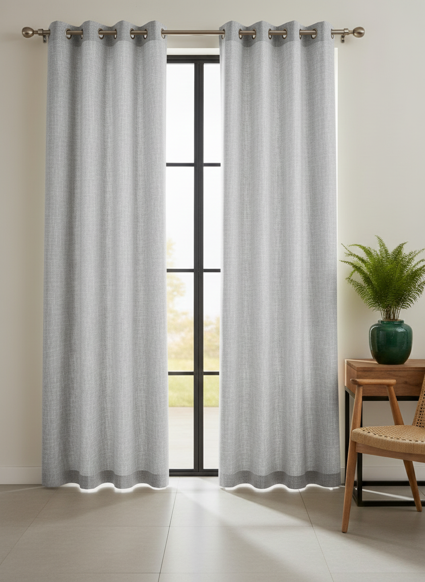 Lunara Collection — Premium Heavy-Drape Window Curtains (grey)