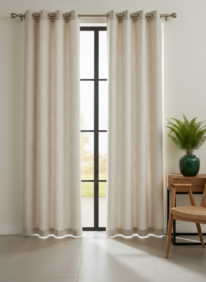 Lunara Collection — Premium Heavy-Drape Window Curtains (Misty Beige)