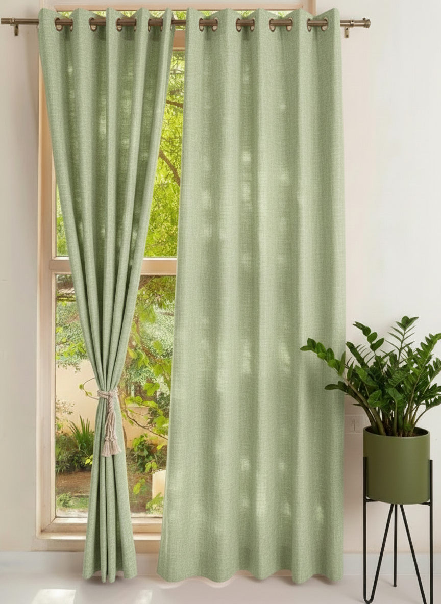Lunara Collection — Premium Heavy-Drape Window Curtains (Cool Hazel)