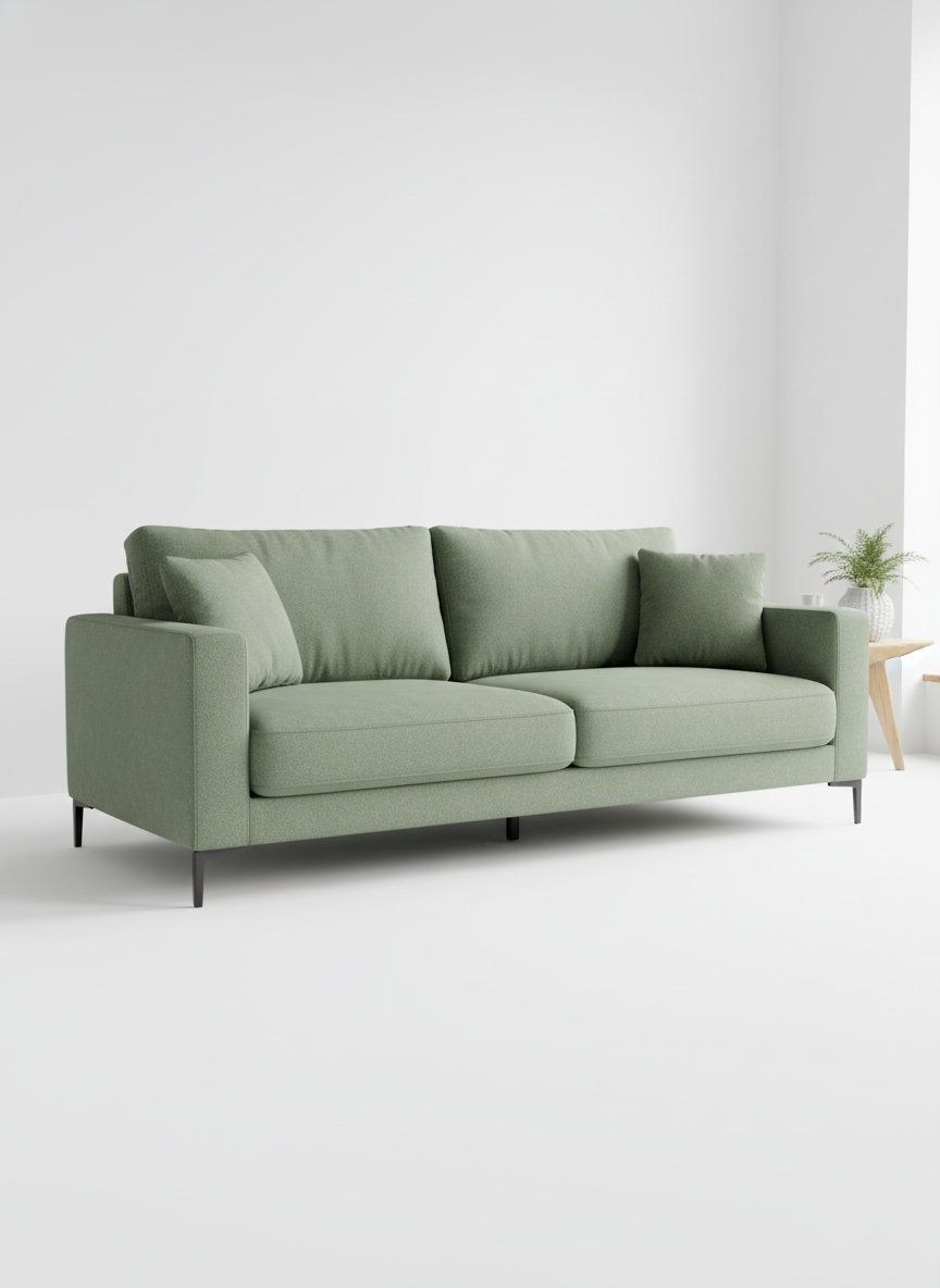 Italian velvet upholstery fabric (Flax Green)