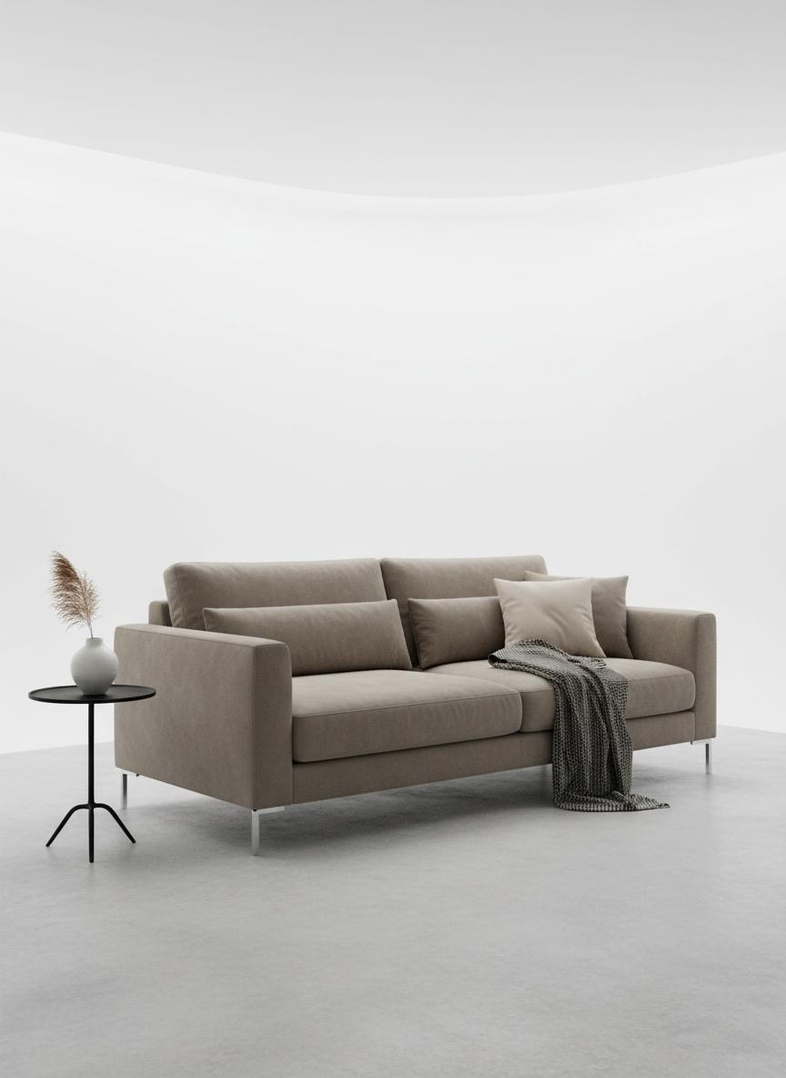 Italian velvet upholstery fabric (Ivory Stone)