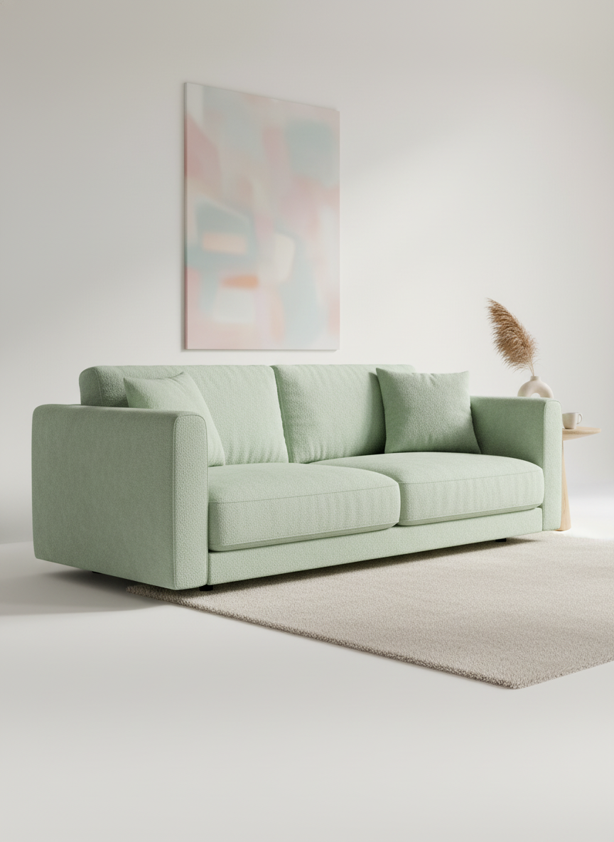 Italian velvet upholstery fabric (Shy Green)