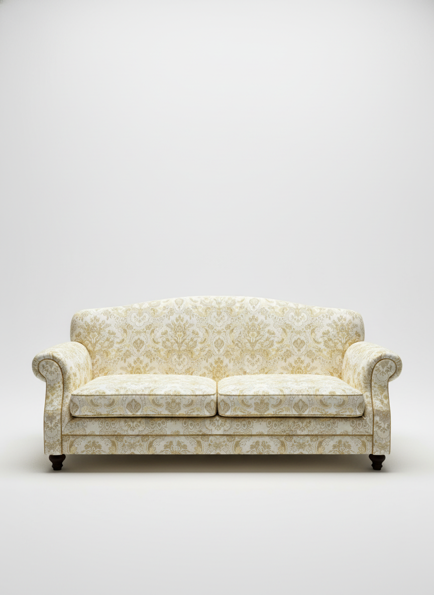 Patterned sofa on a white background