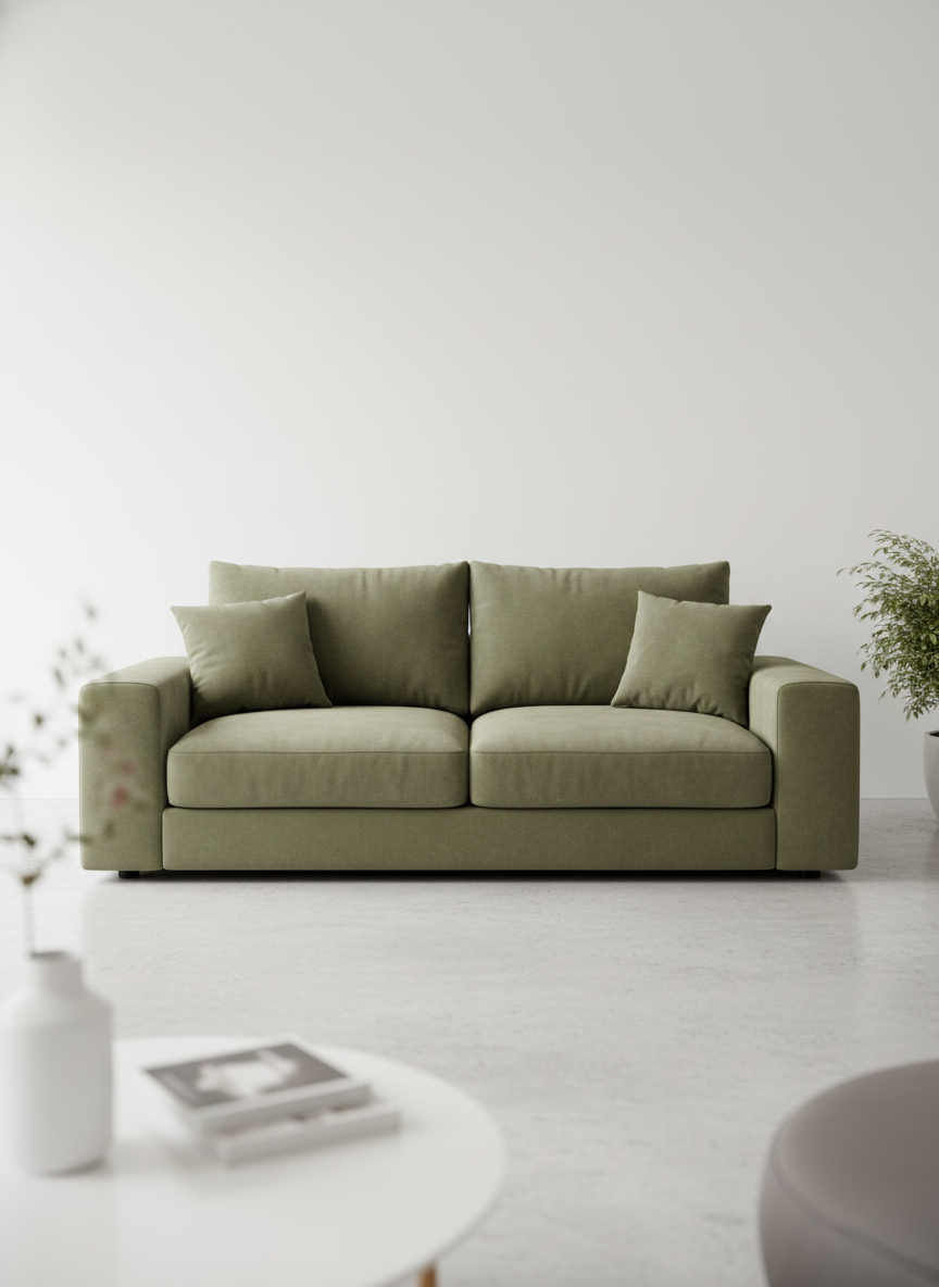 Italian velvet upholstery fabric (Avocado Drab)