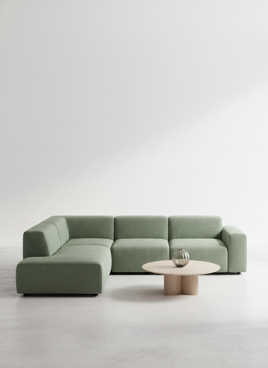 Italian velvet upholstery fabric (Flax Green)