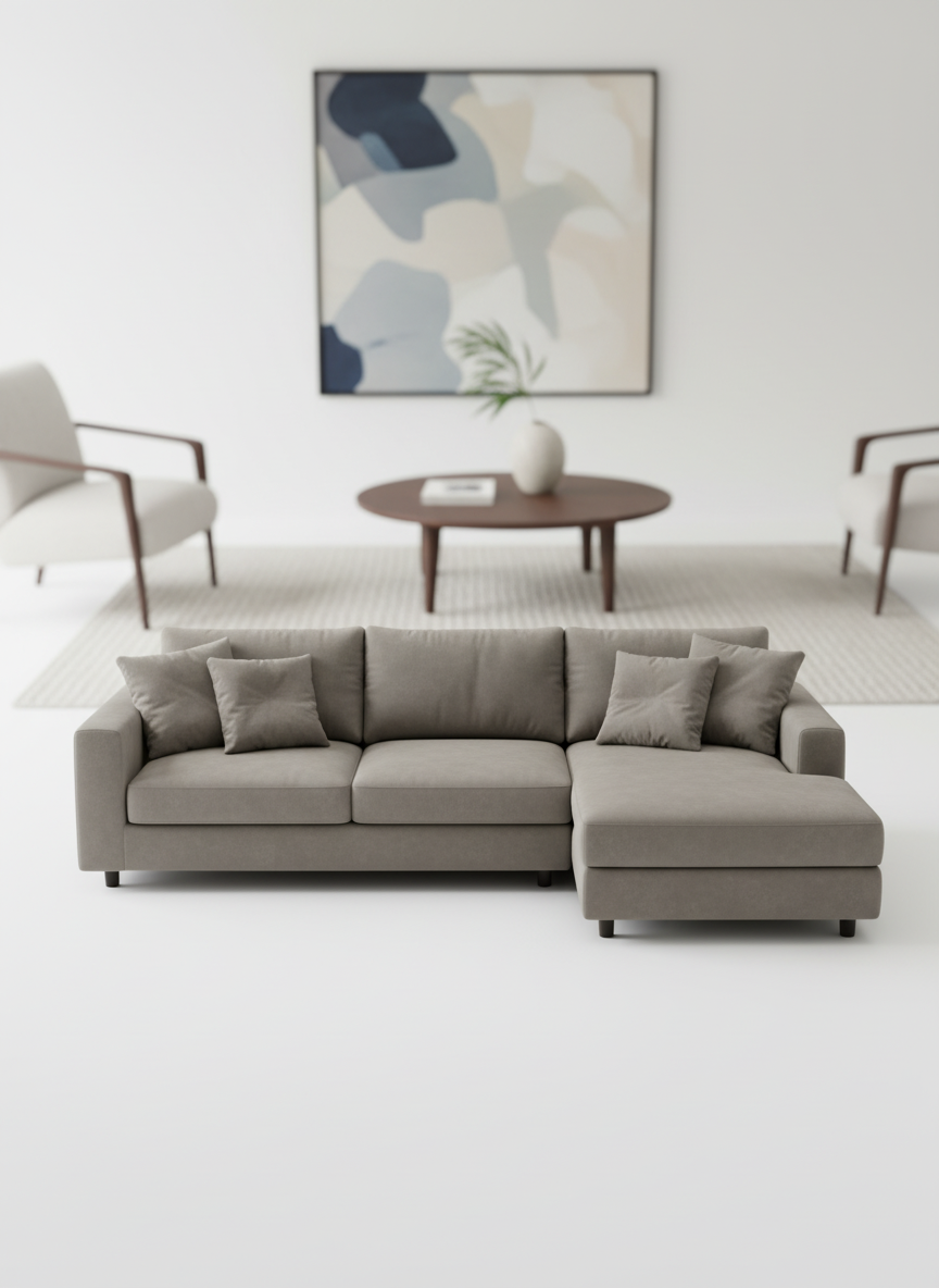 Italian velvet upholstery fabric (Weathered Gray)