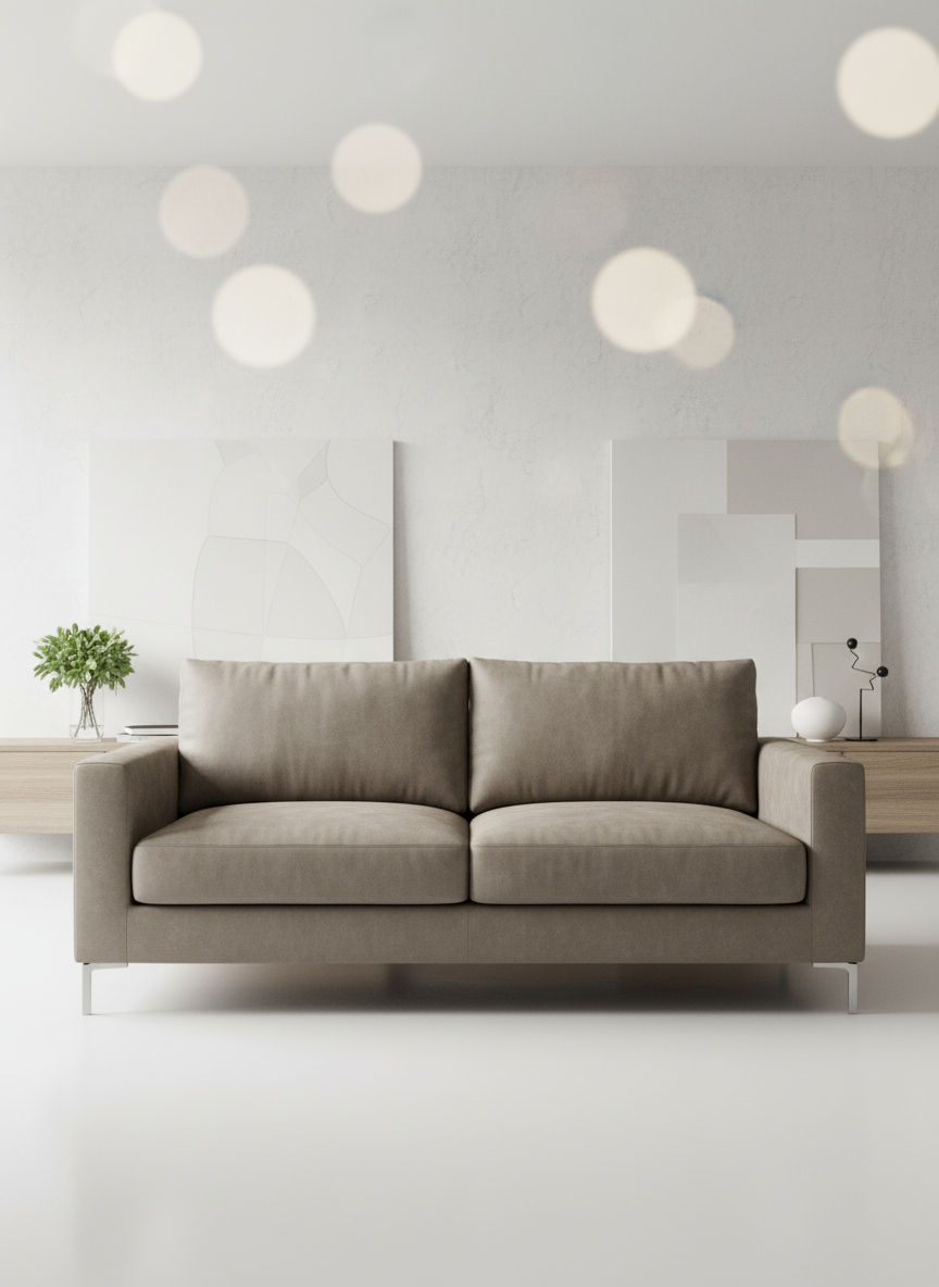 Italian velvet upholstery fabric (Ivory Stone)