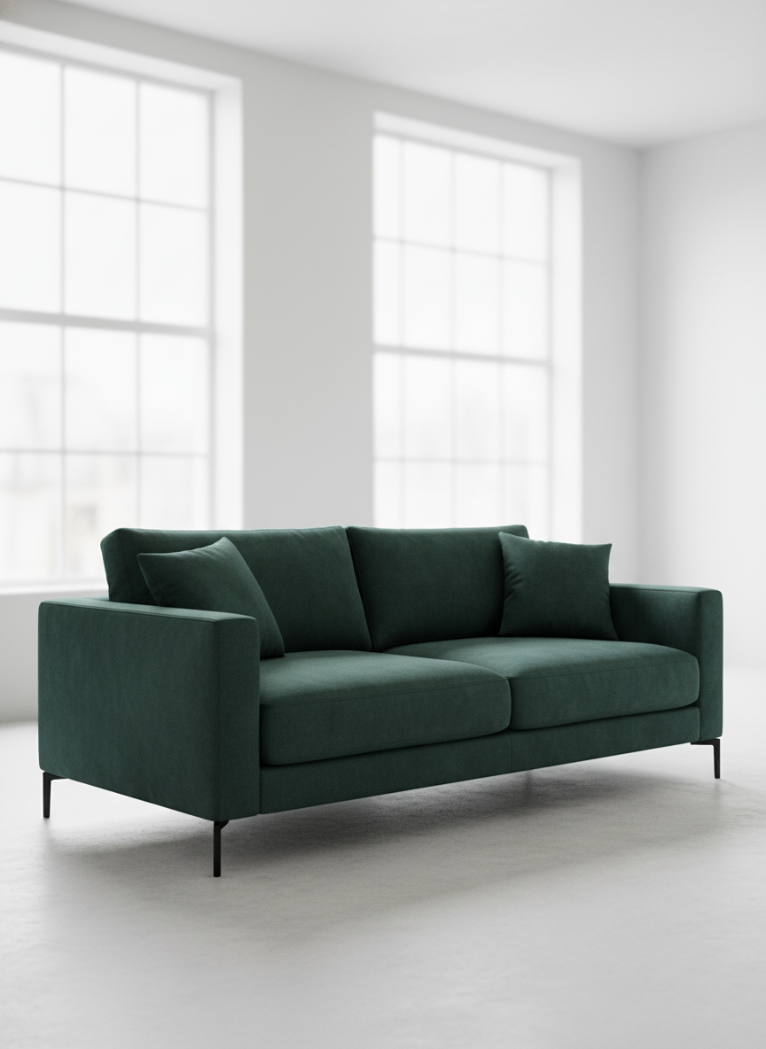 Italian velvet upholstery fabric (Neutral Dark Green)