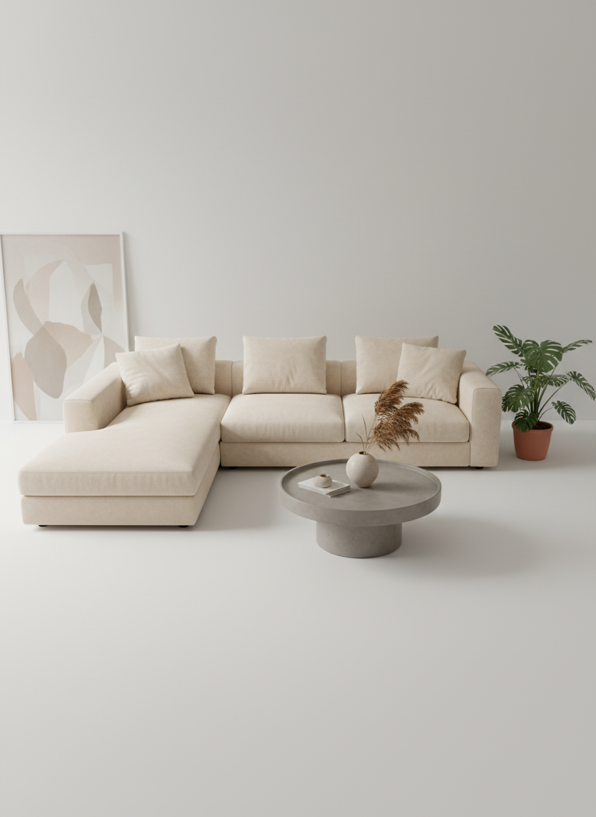 Italian velvet upholstery fabric (Kawaii Cream)