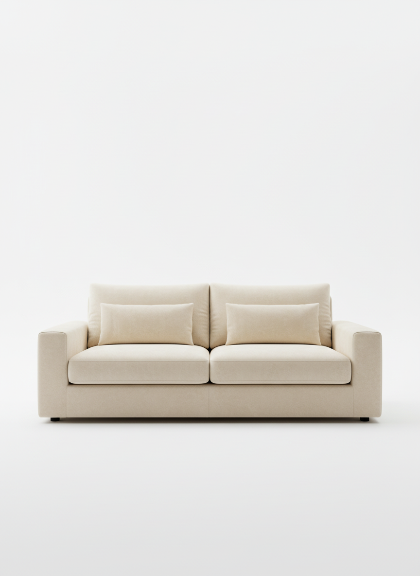 Italian velvet upholstery fabric (Kawaii Cream)