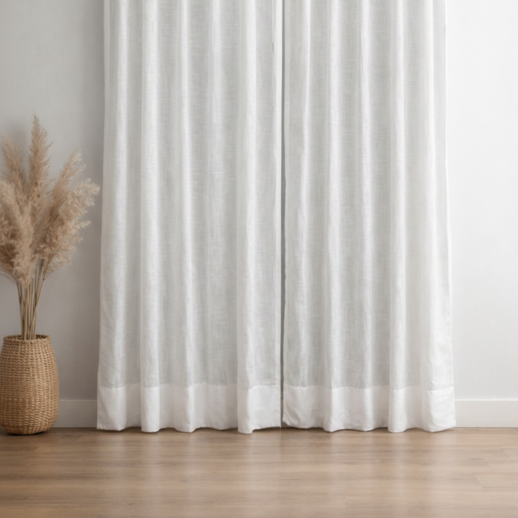 Serene sheer collection - Linen Sheer - White